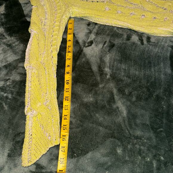 Free People Distressed Lime green/yellow Sweater Women's Size Small - Picture 6 of 8